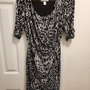 Dressbarn Black & White Wrap Dress